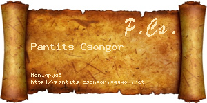 Pantits Csongor névjegykártya